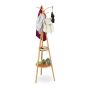 Clothes rack with shelves 178x50x50cm., light brown/gray