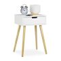 Bedside table with 1 drawer 60x40x30cm., white/light brown