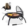 Fire pit with grill accessories 42.5x60x60cm., black/silver color