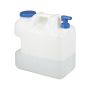 Water canister with faucet 36.5x37.5x22cm., white/blue