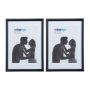 Set of 2 photo frames 19x14x2cm., black/white