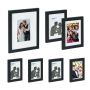 Set of 7 photo frames, black