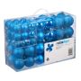 Set of 100 Christmas balls, blue/silver