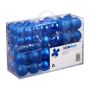 Set of 100 Christmas balls, blue/silver