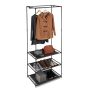 Clothes rack with shelves 179.5x72x48cm., black