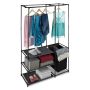 Open wardrobe with laundry basket 180x115x50cm., black