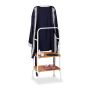 Clothes rack with 2 hangers and wheels 129x42x32cm., light brown/white