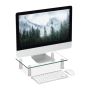 Transparent monitor stand 38.5x24cm., silver color