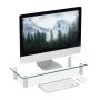 Transparent monitor stand 56x24cm., silver color
