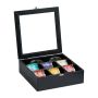 Tea bag organizer 8x25x25.5cm., black/silver color