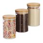 Set of 3 transparent containers for bulk products 16x9.5cm, 0.8L, light brown
