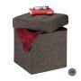Folding seat with hinged lid 41x38x38cm., brown