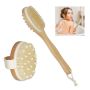 Set of 2 wash brushes with long handle, light brown/white