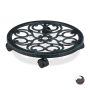 Plant tray with wheels 7.5x38cm., dark green/black