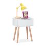 Coffee table with drawer 55x42x30cm., light brown/white color
