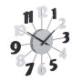 Wall clock 4x35cm., silver/white/black color
