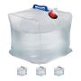 Set of 4 collapsible transparent water canisters with faucet 29x27x31cm., blue/red