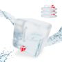 Set of 4 collapsible transparent water canisters with faucet 28.5x28x32cm., red