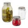 Set of 3 transparent containers for bulk products, silver color