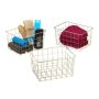 Set of 3 storage baskets 15.5x28x20cm., gold color