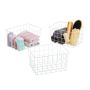 Set of 3 storage baskets 15.5x28x20cm., white