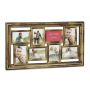 Collage of 8 photos 39.5x68x3cm., brown/gold colors