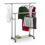 Clothes rack with 2 hangers 165x160x41cm., silver/gray/black