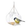 Transparent bird feeder 23.5x12.5x11.5cm., silver color