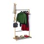 Clothes rack with shelf 168x80x38cm., light brown/black