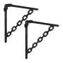 Set of 2 wall planter holders 18x4x21.5cm, black