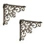 Set of 2 wall planter holders 26x5x26cm., brown/gold color