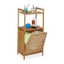 Bathroom shelf with laundry basket 100x45.5x33.5cm., light brown