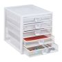 Storage box with 5 compartments 29x27.5x35.5cm., white