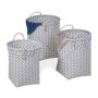 Set of 3 laundry baskets, grey/white