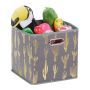 Storage box 29x28.5x28.5cm., gray/gold color