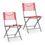 Set of 2 folding chairs 85x45x60cm., red/gray