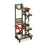 Flower stand on wheels with 5 shelves 130x62x36cm., brown/black