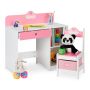 Children's table and chair, pink/white