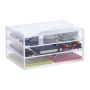 Transparent desk organizer with 3 compartments 11.5x23.5x16.5cm.
