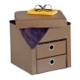 Folding seat with 2 compartments 38x38x38cm., beige