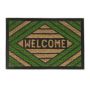 Doormat "Welcome" 60x40 cm., green/black/light brown