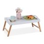 Tray 24x55.5x30cm., light brown/white
