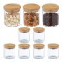 Set of 9 transparent jars for bulk products 10.5x10cm, 0.5L, light brown