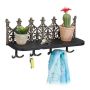 Wall shelf for keys 19.5x39.5x12cm., gold/black