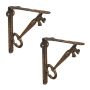 Set of 2 wall planter holders 14.5x4x14.5cm., black/gold color