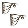 Set of 2 wall planter holders 23.5x4x18cm., black/silver