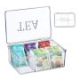 Transparent tea bag organizer 9x21.5x15cm., silver color