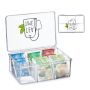 Transparent tea bag organizer 9x21.5x15cm., green/black