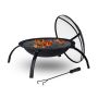 Fire pit with grill accessories 42x84x84cm., black