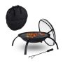 Fire pit with grill accessories 42x84x84cm., black